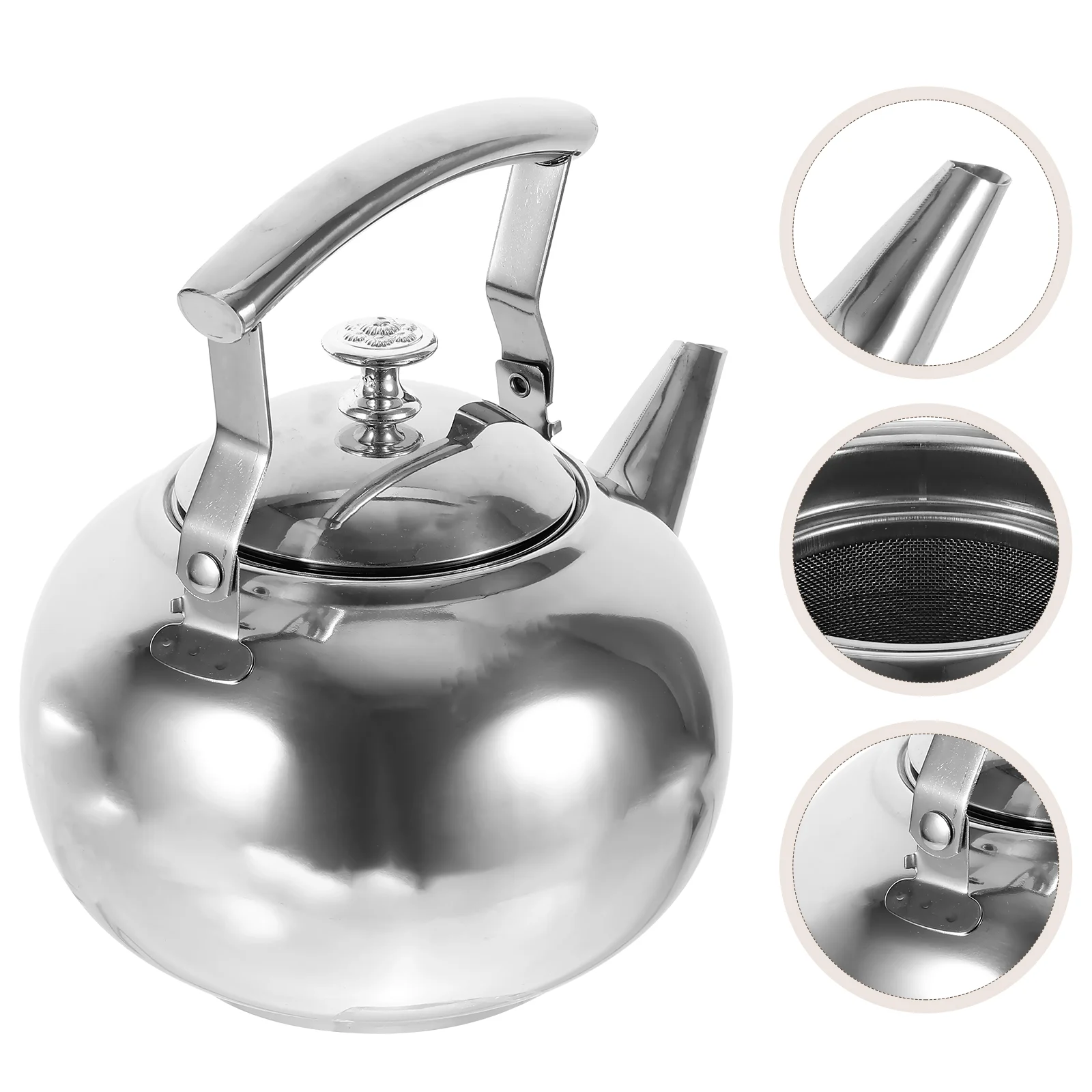 

Stainless Steel Tea Kettle 1.5L Stovetop Teapot with Infuser and Ergonomic Handle