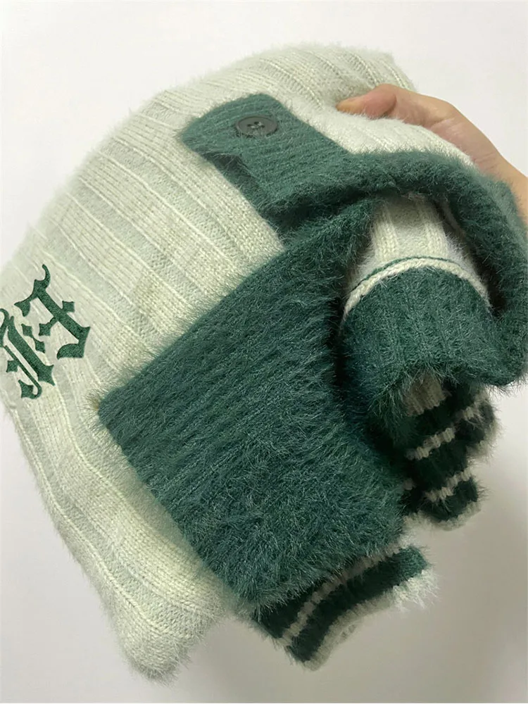 

Свитер с воротником с лацканами женский осенне-зимний однотонный винтажный Универсальный Свободный Повседневный мягкий милый Простой пов...