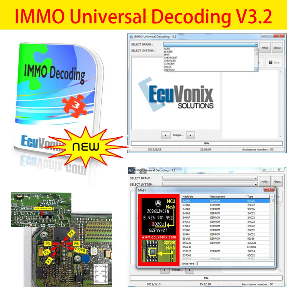 

IMMO Универсальное декодирование V3.2 удалить IMMO с Keygen неограниченной трещины EcuVonix 3,2 отправить ссылку или компакт-диск или USB Бесплатная доста...