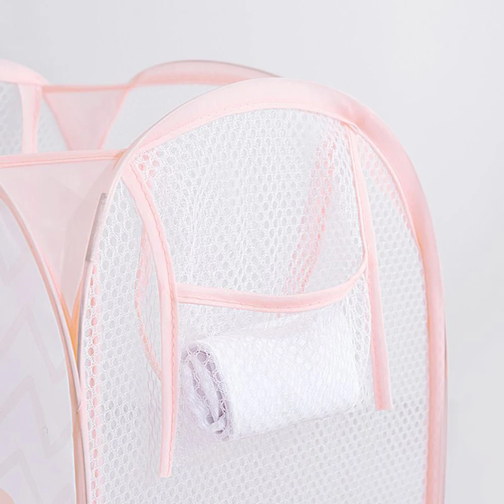 

Home Laundry Storage Clothes Storage Foldable Mesh Storage Basket Take Out Washing Dirty Clothes Laundry Carts
