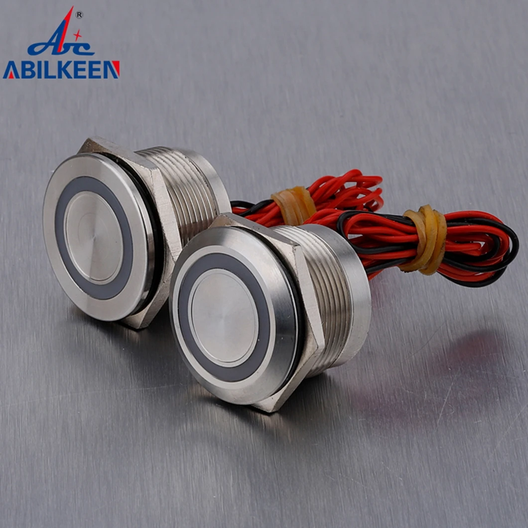 ABILKEEN 30 мм металлический электрический переключатель Pizeo с плоской головкой IP68