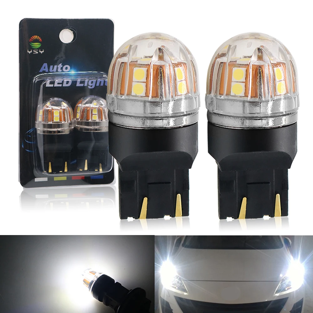 

YSY 2x W21/5W T20 LED 7443 LED Bulbs Auto Canbus 7444NA 3030 15SMD White Replacement Brake Light Car DRL driving light Lamps 12V