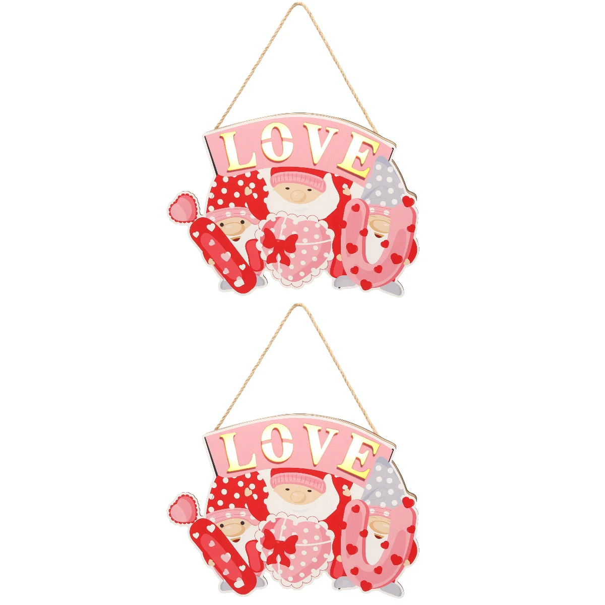 

2x Wood Hanging Sign Valentines Door Sign Valentines Party Decor Valentines Wall Decor Valentines Hangings Valentines Decoration