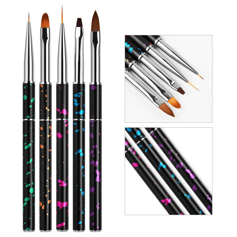 

5 stücke Nagel Pinsel Set Malerei Pen Gradient Nail art Linie Pinsel Kristall Acryl Dünne Liner Zeichnung Bleistift Werkzeuge