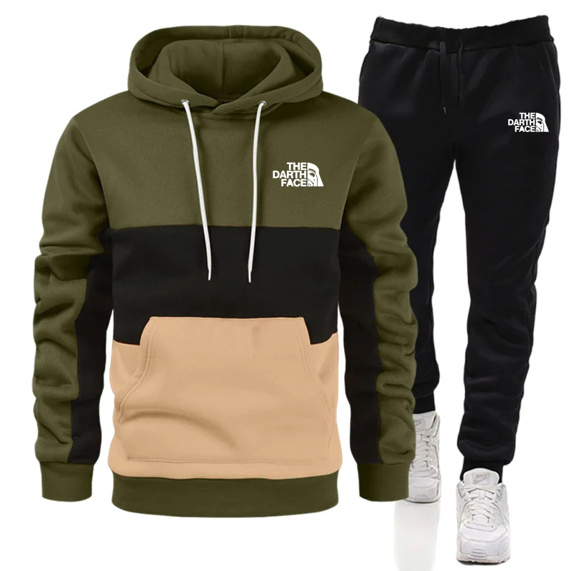 

Men's casual hooded Sweatshirt and sweatpants suit, Thermal motion suit, men's fashionable hooded coat, autumn, winter, 2023 new
