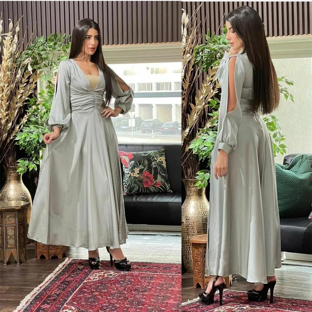 

Lantern Sleeve Prom Dresses for Women Formal Tea-Length Square Collar Homecoming Dress for Juniors A-Line فساتين مناسبة رسمية