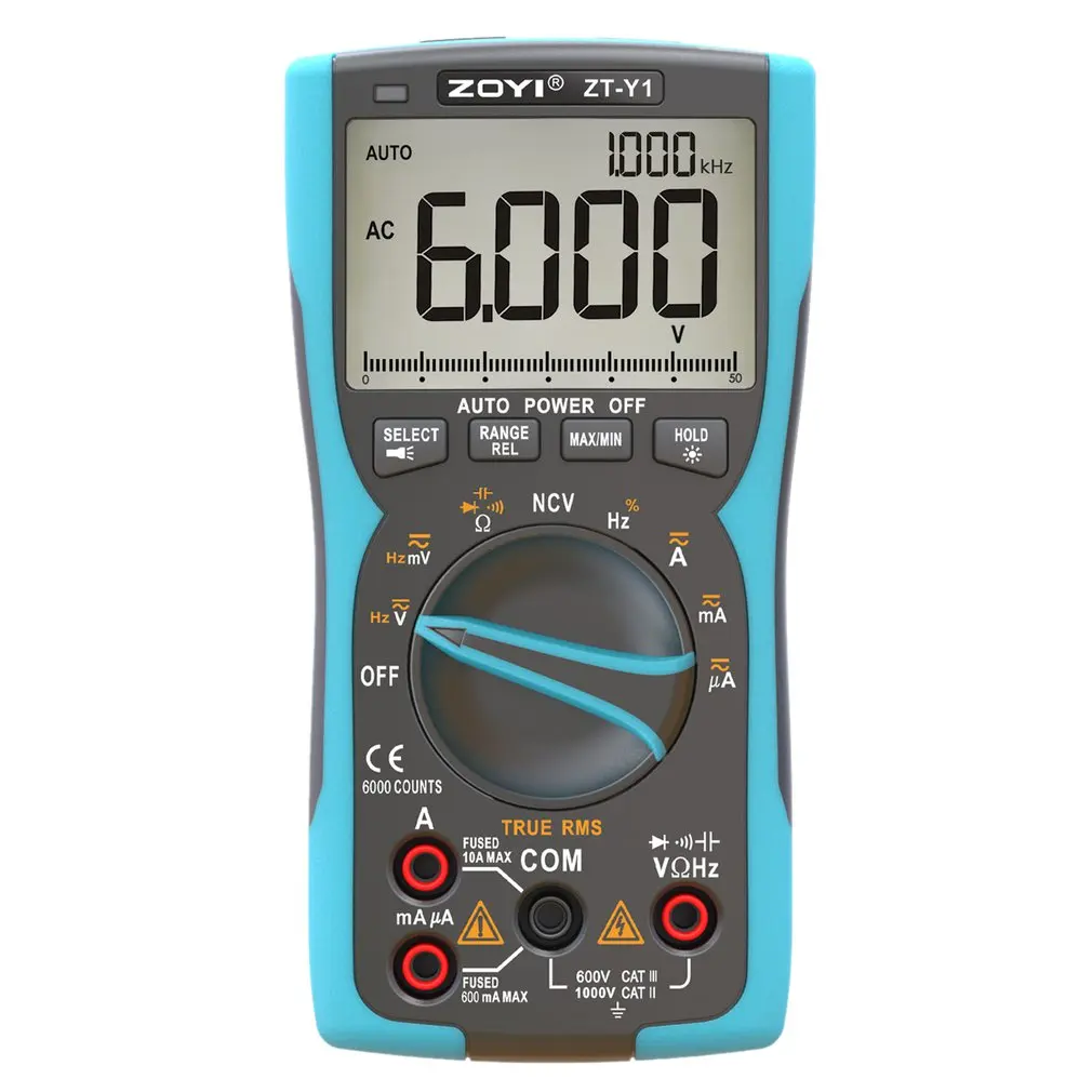 

Профессиональный цифровой мультиметр True-RMS 9999, Аналоговый тестер с 3-строчным дисплеем, вольтметр, конденсатор, измеритель температуры, беск...