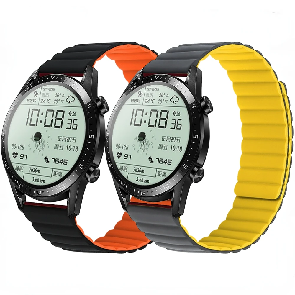 

22mm 20mm Silicone Magnetic Strap For Samsung Galaxy Watch 3/Active 2/Huawei watch 3/GT/2 Replacement Wristband For Amazfit GTR