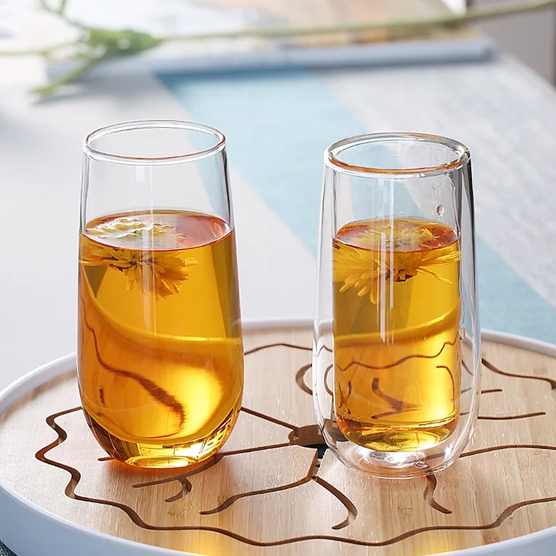 

High Borosilicate Thermos Glass Household Large Capacity Hot Drink Double Cup Single Layer Juice Cup Milk Cup Water Cup