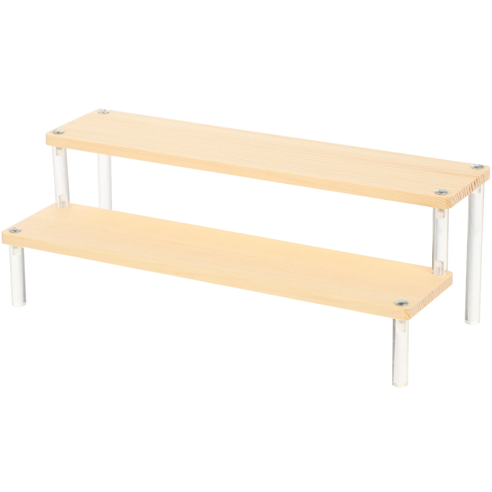 

Display Stand Shelf Risers Wood Cake Riser Organizercase Acrylic Clear Cupcake 2 Dessert Pantry Table Wooden Topfigure Step