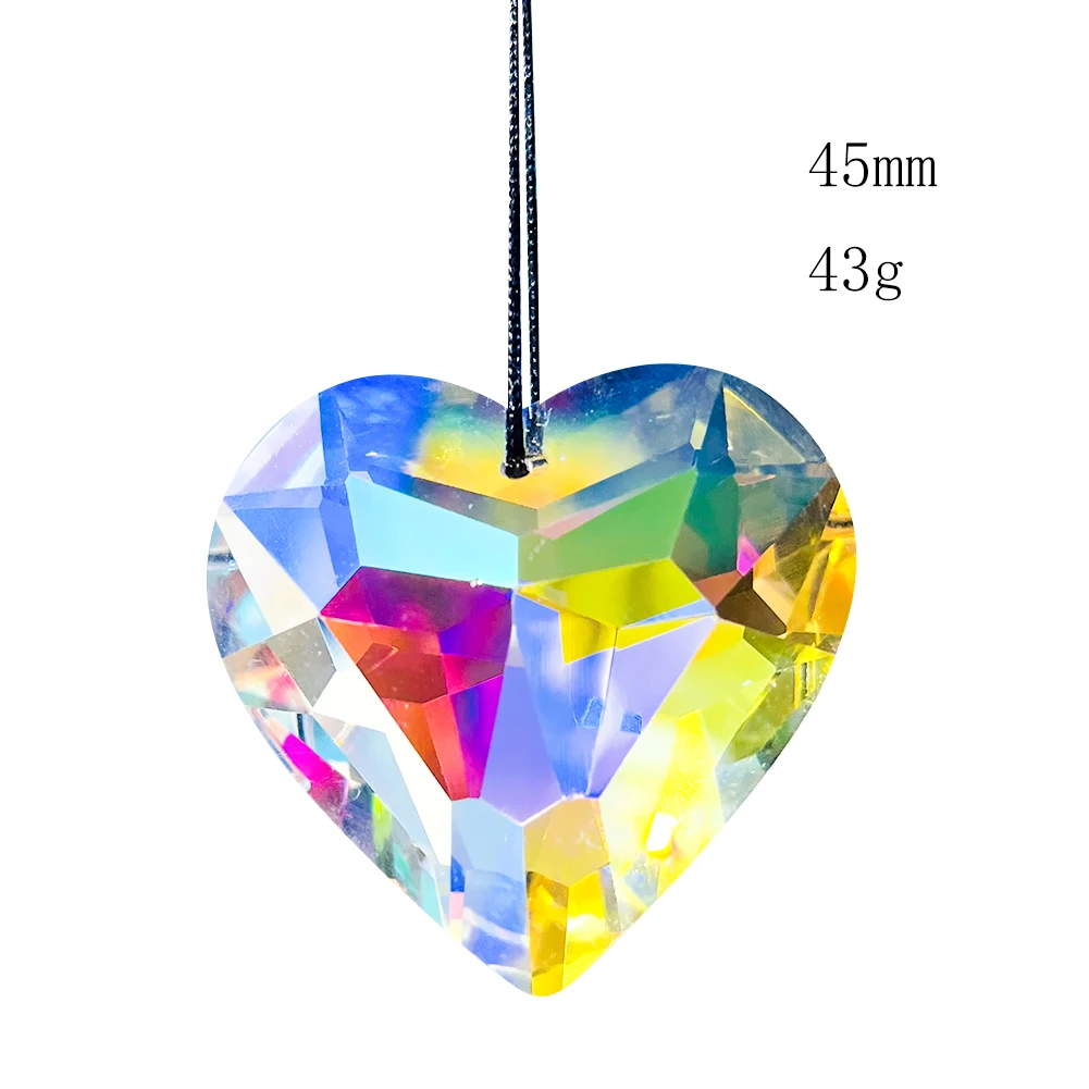 

Rainbow Sparkling Faceted Prism Love Heart Crystal Jewelry Pendant Aurora Sun Catcher Ceiling Chandelier Wedding Hanging Decor