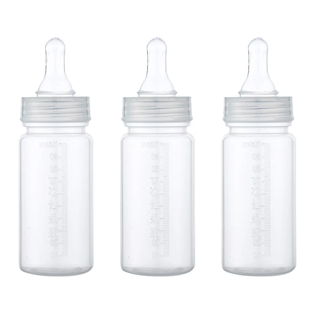 

3 Pcs Disposable Feeding Bottle Breastfeeding Bottles Baby Nursing Infants Milk Pp Feeder Plastic Newborn Once-off