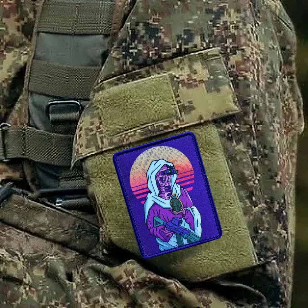Тактические нашивки на крючках и петлях Ретро Смерть для одежды рюкзака военная