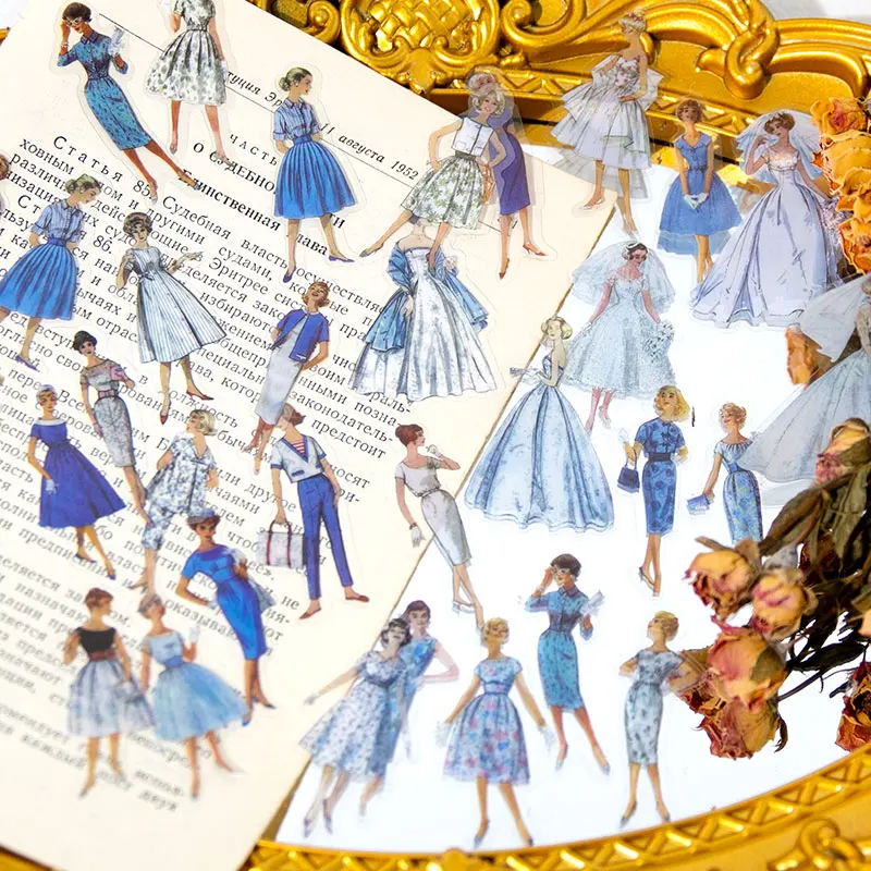 

100 листов, наклейки для домашних животных в стиле ретро, 65 х45 мм