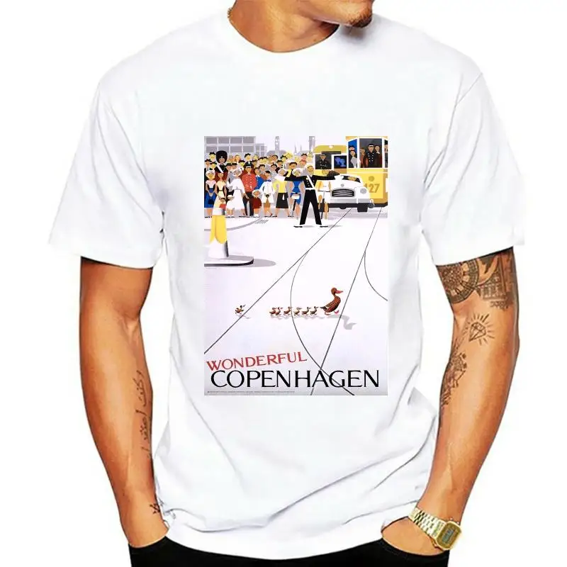 Мужская футболка винтажный постер путешествий Дания замечательная