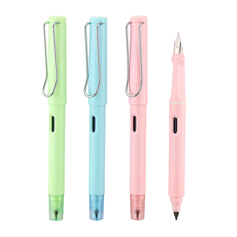 

2-in-1 Fountain Pen with Everlasting Pen No Sharpenning Refillable Gift Writing Pen for Kid Student Adult Birthday Gifts