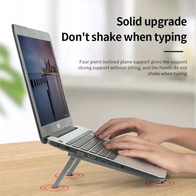 

Ergonomics Laptop Tablet Holder 4 Gear Adjustable Foldable Notebook Cooling Stand ABS Desktop Anti Slip Bracket For MacBook IPad