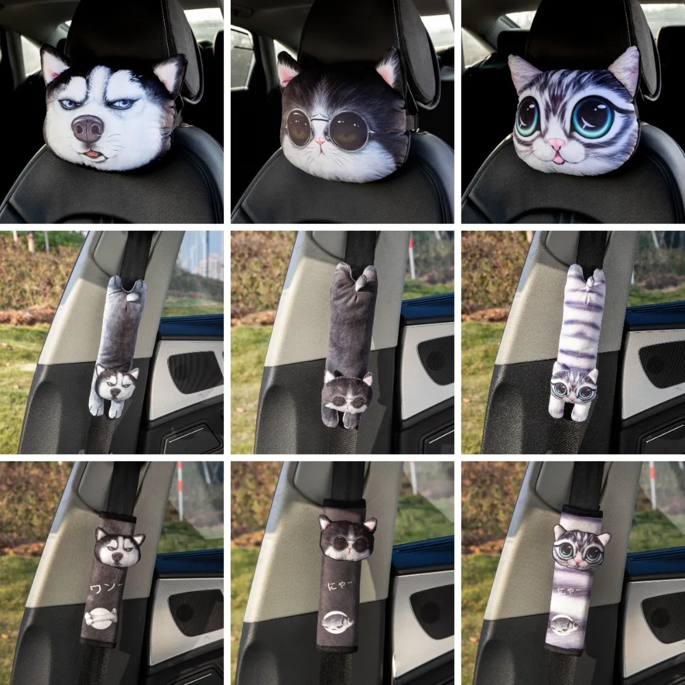 Автомобильная подушка с милым мультяшным рисунком автомобильные аксессуары