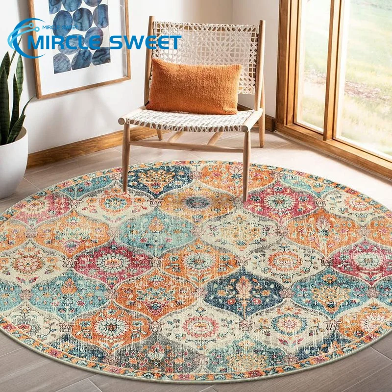 

MiRcle Sweet Boho Super Soft Round Carpets For Living Room Bedroom Area Rugs Meeting Room Kid Room Floor Mat Anti Slip Rug