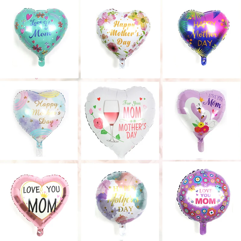 

18 Inch Love Mother's Day Balloons Spanish Wishes Mom Happy Holidays Aluminum Foil Balloons Mom Birthday Wholesale