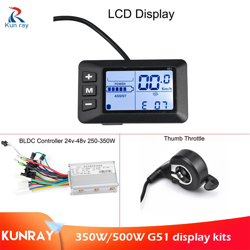 

KUNRAY EBike Controller 48V LCD E Bike Display Speed Controller For Brushless Motors 24V 36V 350W 500W Bicycle Conversion Kits