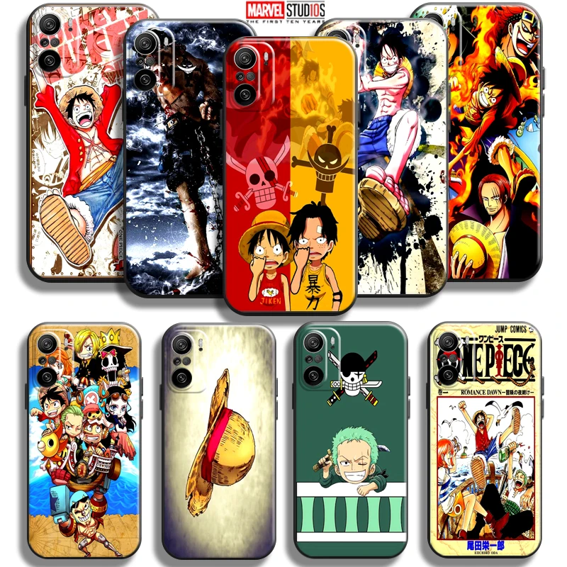 

Anime One Piece Luffy Zoro For Xiaomi Redmi K40 Pro Gaming Phone Case Silicone Cover Back Coque Black Funda