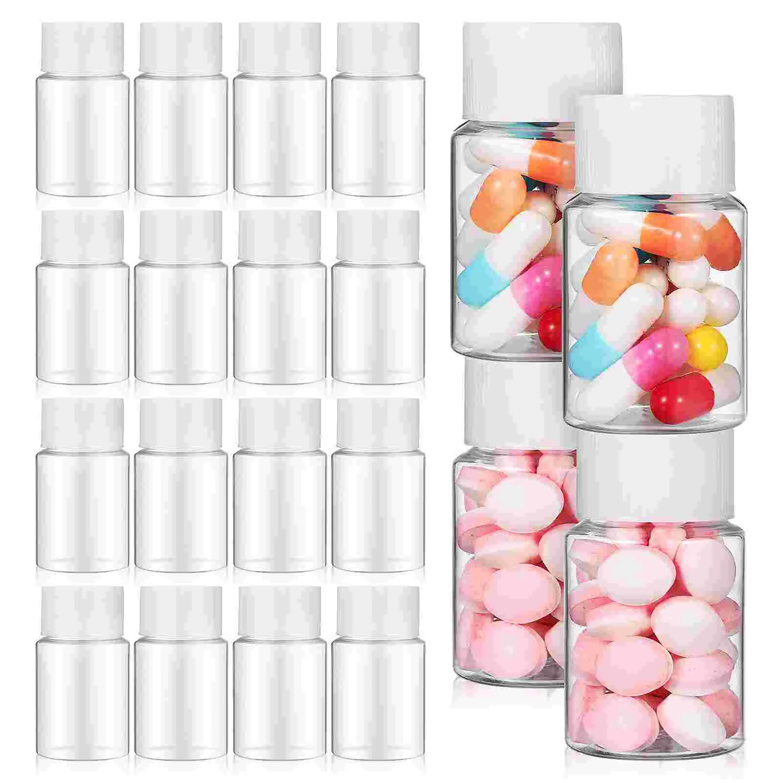 

20 Pcs Plastic Small Bottle Plastic Tiny Cap Sample Mini Liquid Travel Filling
