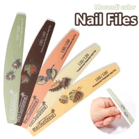 double sided printing nail file sandpaper leaf series half moon sanding strip professional manicure tool nail art