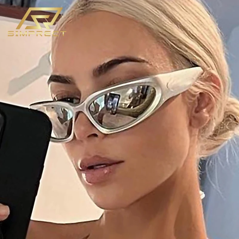 

SIMPRECT Cyber Steampunk Y2K Sunglasses Women 2023 Luxury Brand Designer UV Protection Sun Glasses Men Vintage Shades For Women