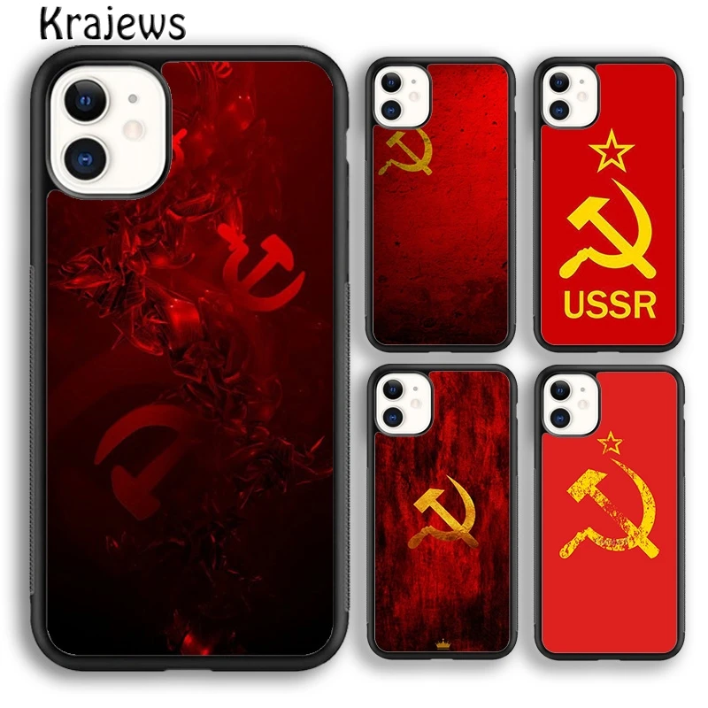 Мягкий чехол для телефона с флагом Советского Союза iPhone 15 SE2020 14 6 7 8 plus XR XS 11 12 13 pro max
