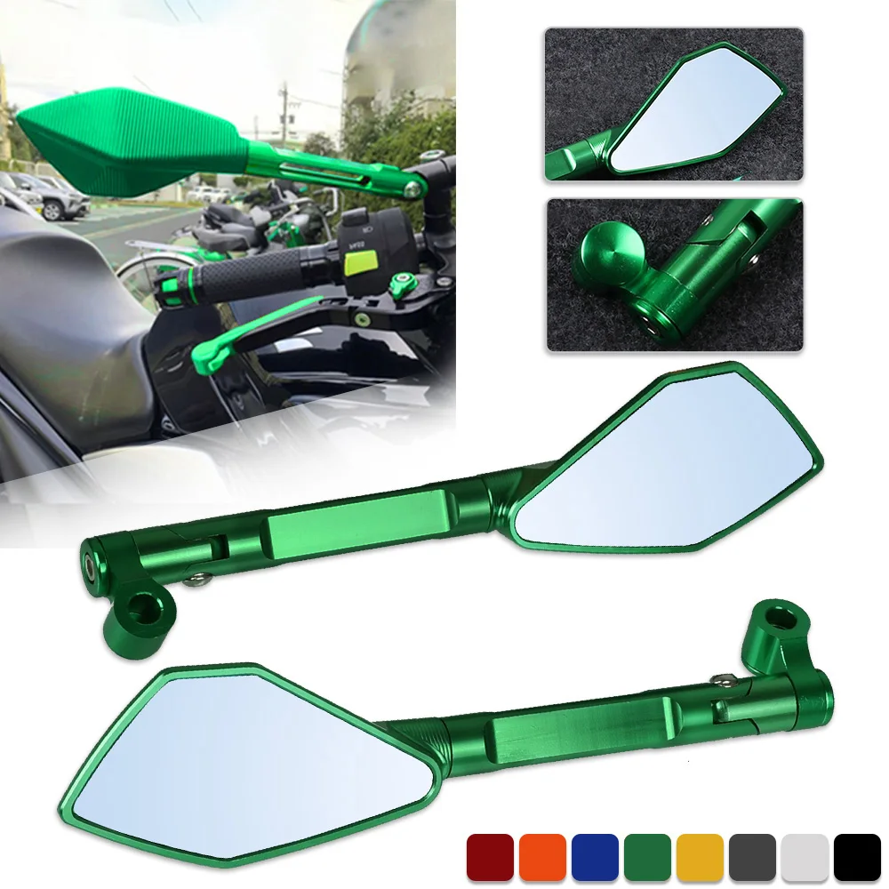 

Motorcycle ALUMINUM Rearview Side Mirrors 8mm 10mm For KAWASAKI Z1000 2007 2008 2009-2016 Z1000R Z1000SX 2017 2018 2019