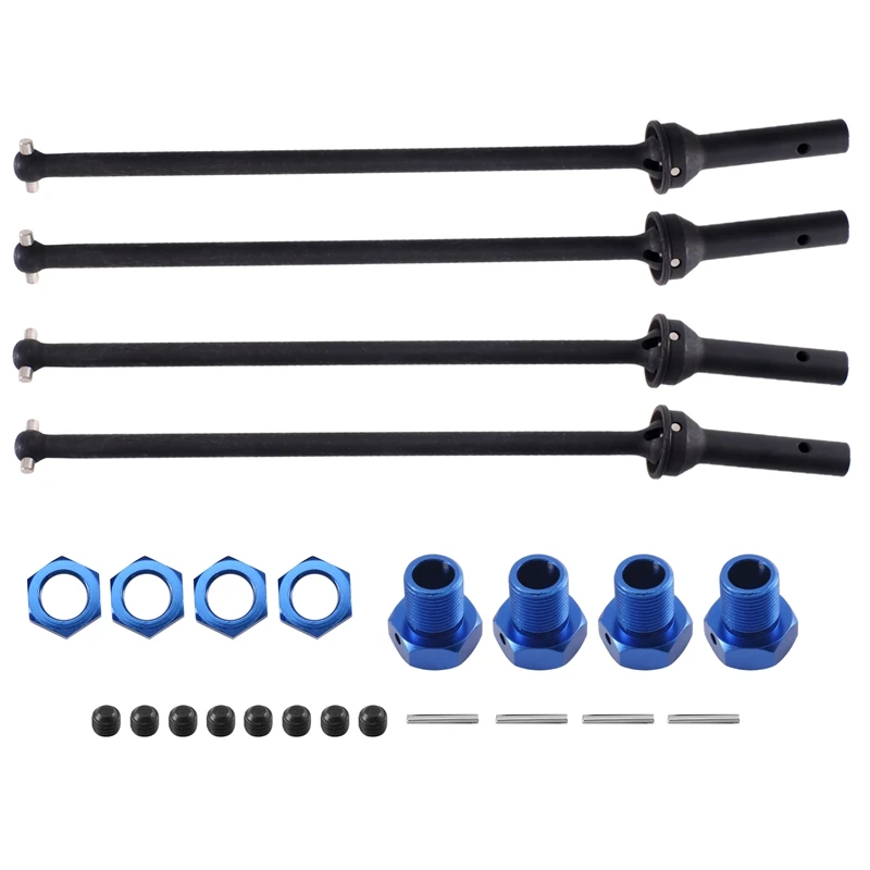 

4Pcs Drive Shaft CVD With Extended Wheel Hex Front And Rear Upgrades Parts For 1/10 Arrma Kraton Outcast ,Blue
