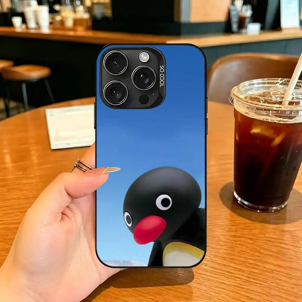 Чехол для телефона с изображением пингвина P-Pingu для iPhone 17,16,15,14,13,12Plus Pro Max XS, глянцевый черный, внутренняя крышка (art.: 3920dbc4db820) - 3920dbc4db820