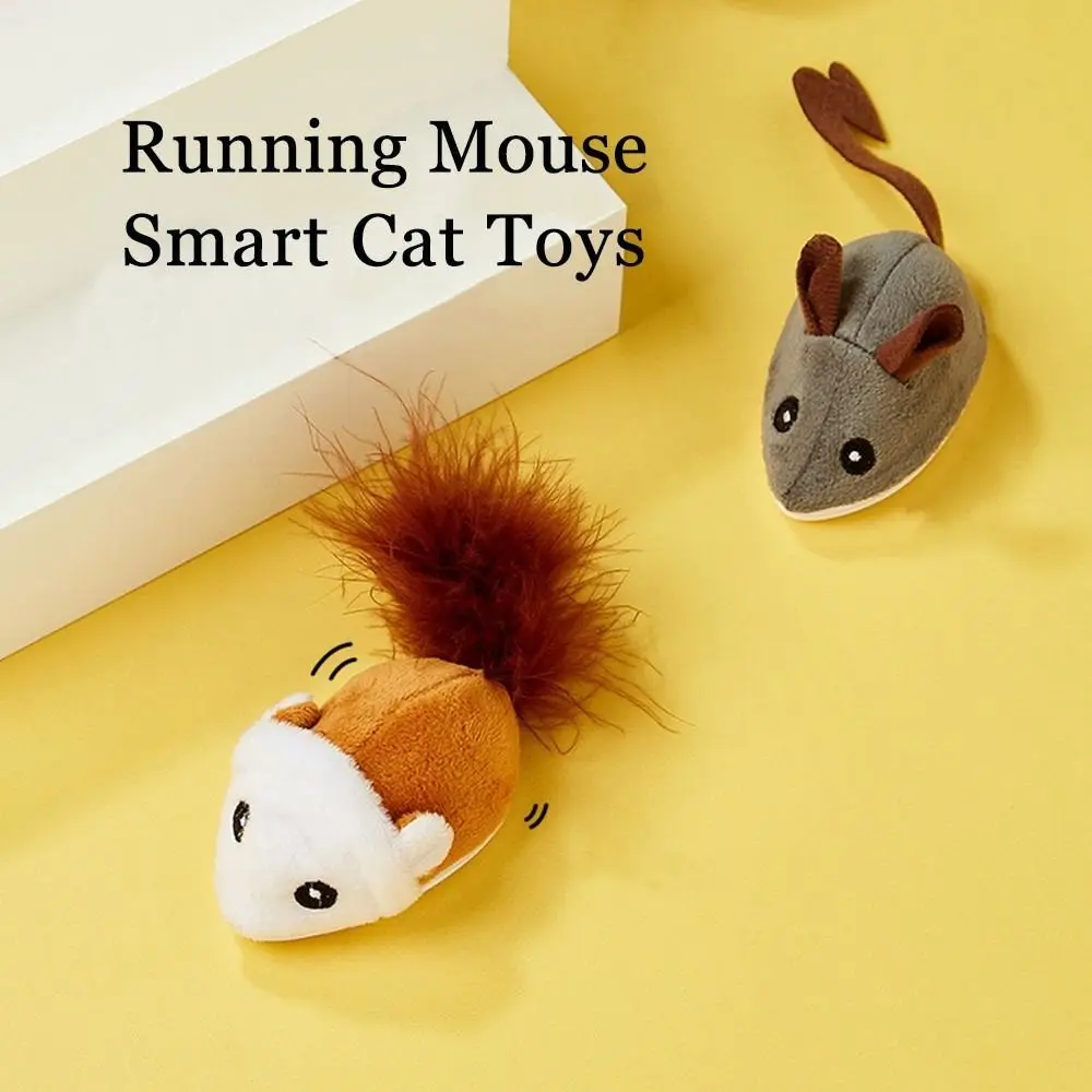 

New Random Moving Electric Simulation Smart Running Mouse Cat Toy Kitten Self-Playing Plush Toys Cat Teaser Toys