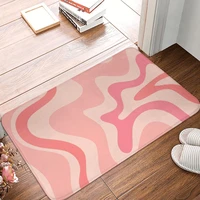 swirl pattern bath non slip carpet liquid retro soft blush pink bedroom mat entrance door doormat floor decoration rug