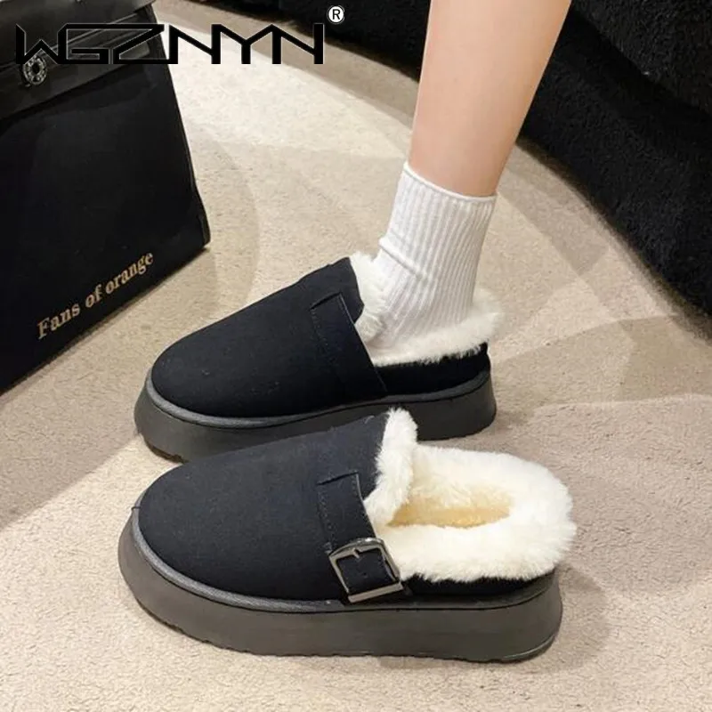 

New Winter Snow Boot Flats Platform Women Ankle Boots Luxur Classical Warm Cotton Shoes Women Plush Casual Shoes Botas Mujer