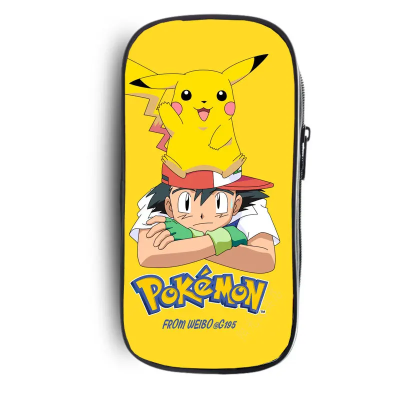 

Pokemon Anime Around Pikachu Large-capacity Pencil Case Stationery Bag Student Storage Bag Cartoon Gift Toy