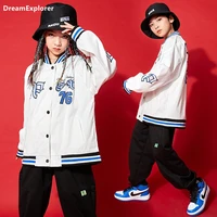 boys hip hop baseball bomber letters jacket girls sports pants child stage street dance wear clothes sets kids jazz costumes