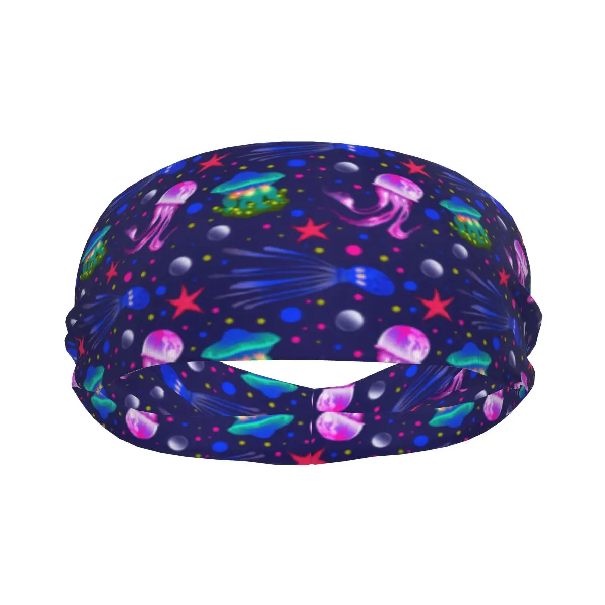 

Sports Headband Portable Hair Band Cute Cartoon Water Creatures Jellyfish Hair Wrap Brace Cycling Running Exercising Sweatband