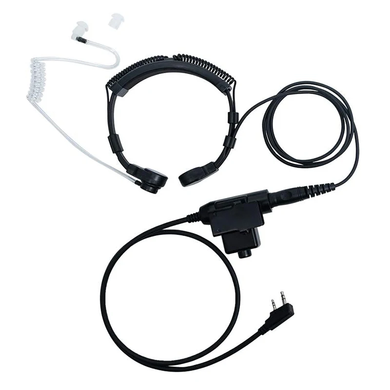 Tactical Throat Headset Earpiece with U94 Tactical PTT Compatible for Baofeng UV-5R BF-888S BF-F8HP BF-F9 UV-82 UV-82HP UV-82C
