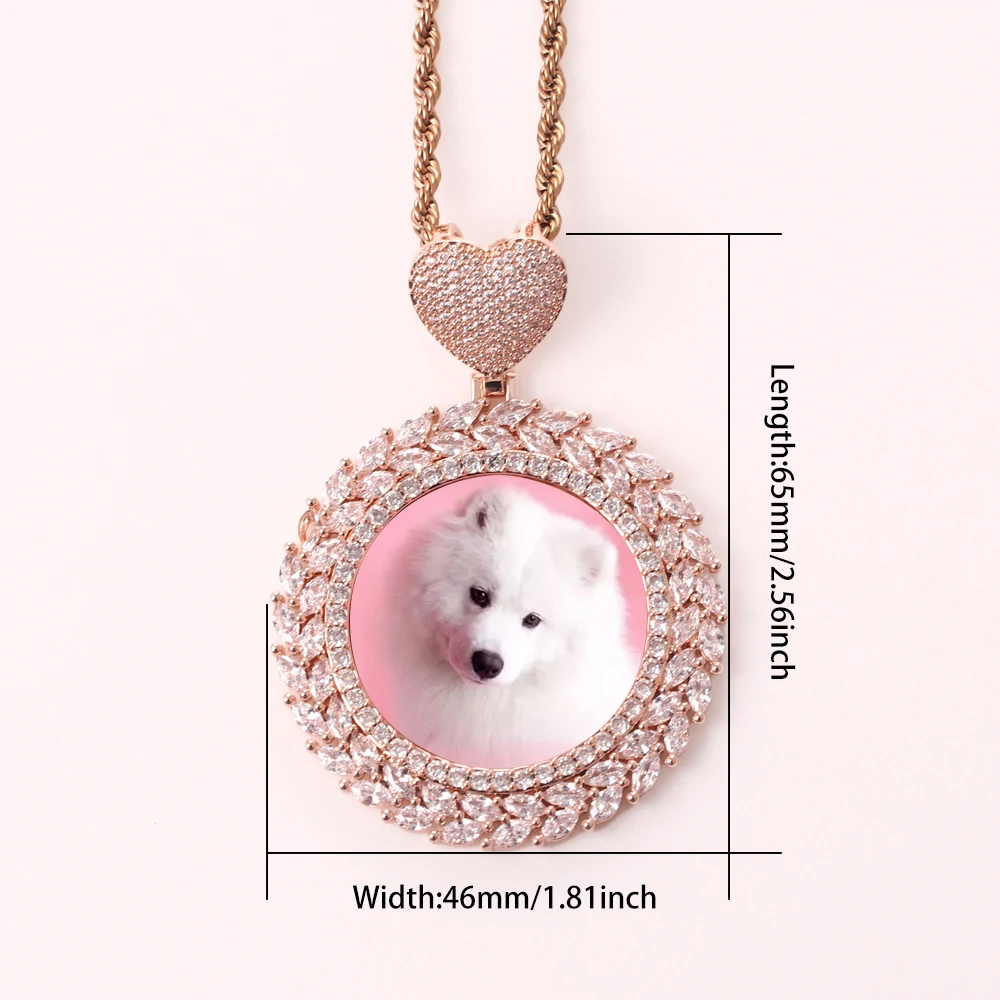 Ожерелье в стиле хип-хоп с подвеской виде сердца Листьев рамки для фотографий