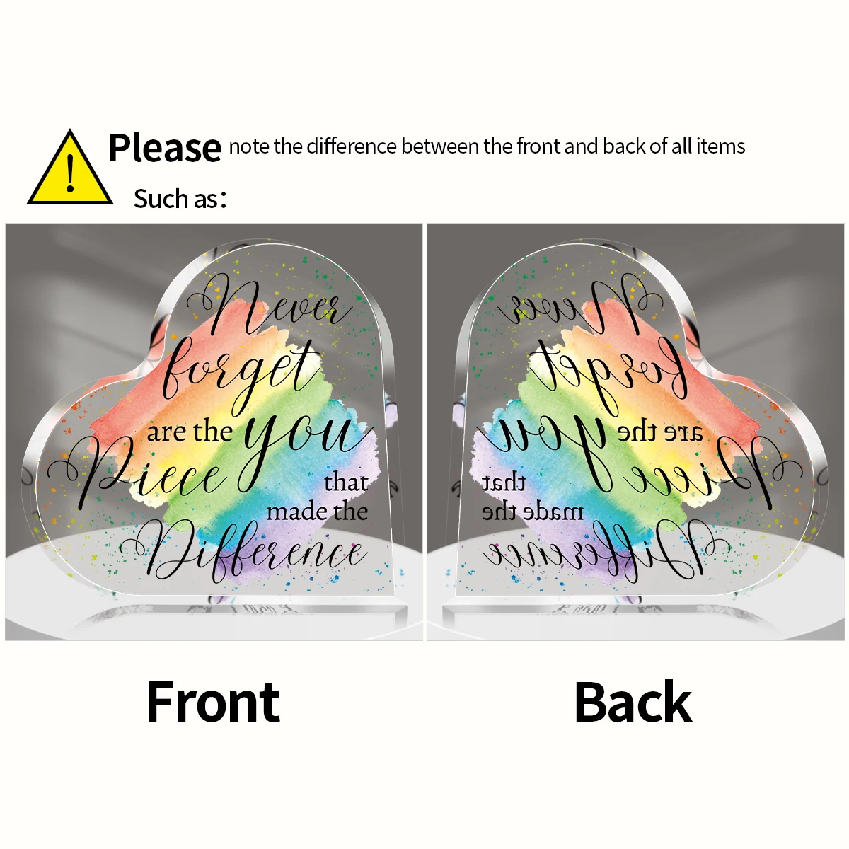 Стандартная табличка никогда не забывайте что вы сделали разницу спасибо