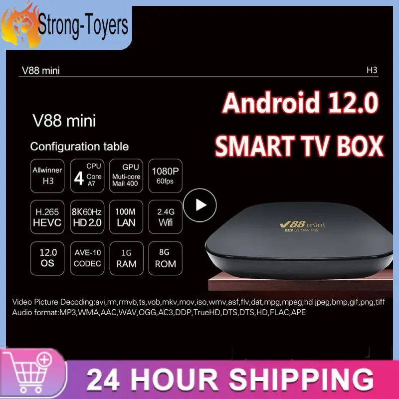 

Black Mini Smart Tv Box Quad Core Android 12 2.4g Wifi Set Top Box Allwinner H3 Smart Home Home Theater Media Player