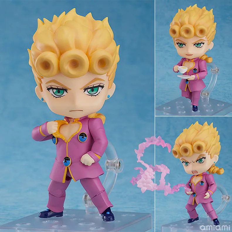 

New Japan Anime Q version Golden Wind Giorno Giovanna PVC Action Figure In Retail Box 10cm for Birthday Gifts