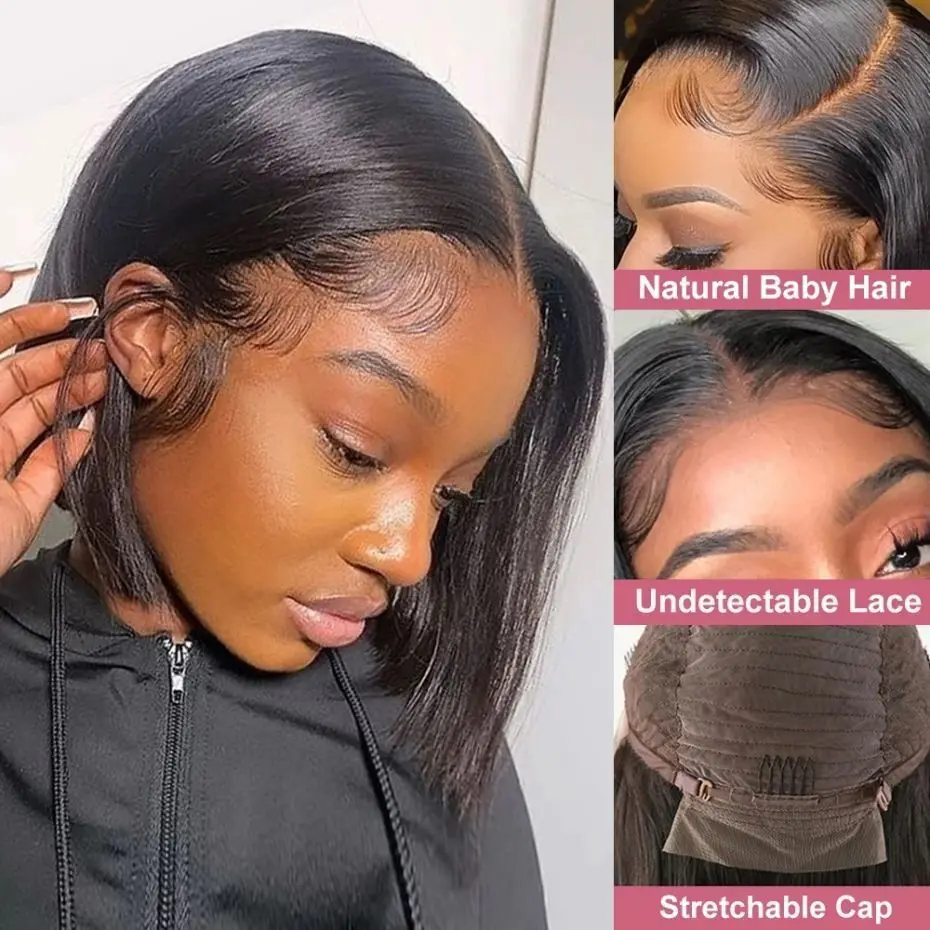 MYLOCKME Боб кружевной парик 13x4 фронтальные прямые волосы Parfait швейцарская кружевная