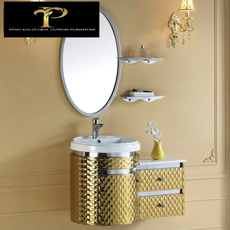 

Stainless Steel Bathroom Cabinet Combination Bathroom Bathroom Wall Cabinet Mirror Cabinet European Style Washbasin Hand Washing