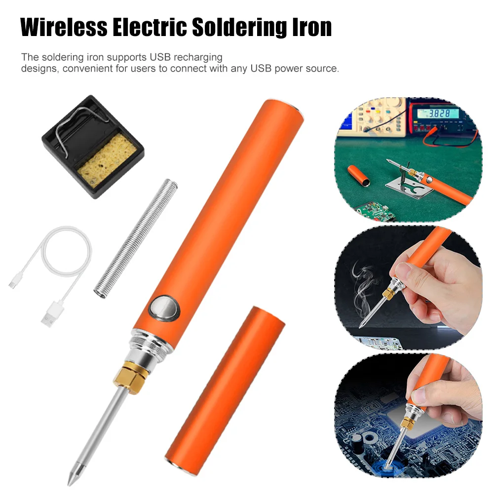 

Portable 8W USB Wireless Soldering Iron Set Rechargeable Soldering Iron 3 Temps Adjustable Fast Heating Welding Repair Tools