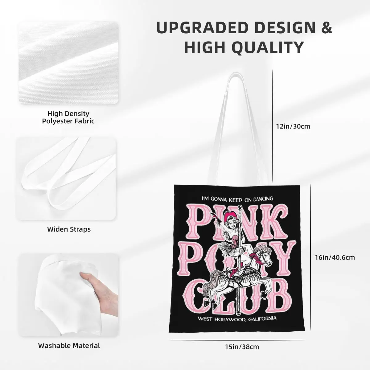 Холщовая Сумка-тоут Pink Pony Club Chappell Roan модные вместительные сумки для женщин и