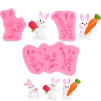 3d bunny silicone mold diy easter baby birthday party cake decorating tools cupcake fondant baking chocolate candy cookie molds