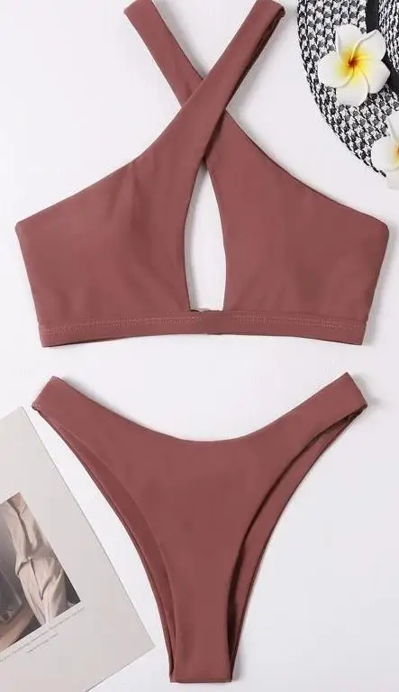 Новинка 2022 сексуальный раздельный купальник женское однотонное бикини из двух